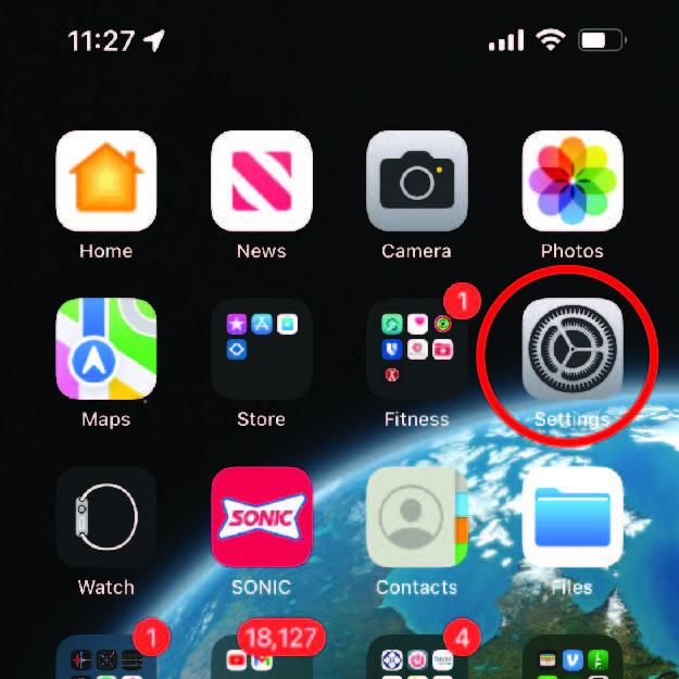 Apple Device Screen with Settings Icon